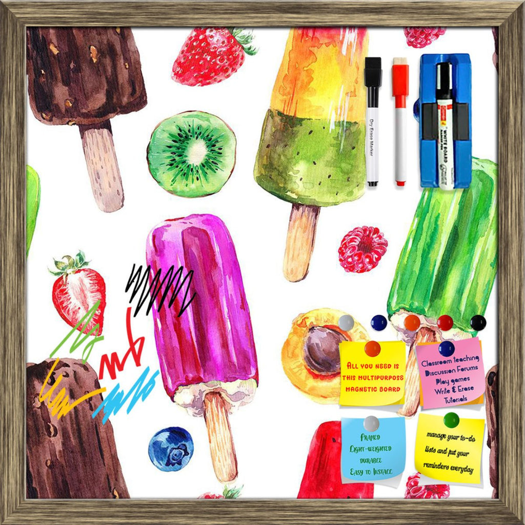 Watercolor Ice Cream Pattern D3 Framed Magnetic Dry Erase Board | Combo with Magnet Buttons & Markers-Magnetic Boards Framed-MGB_FR-IC 5008273 IC 5008273, Ancient, Art and Paintings, Cuisine, Food, Food and Beverage, Food and Drink, Fruit and Vegetable, Fruits, Health, Historical, Illustrations, Medieval, Nature, Patterns, Scenic, Signs and Symbols, Sketches, Symbols, Tropical, Vintage, Watercolour, watercolor, ice, cream, pattern, d3, framed, magnetic, dry, erase, board, printed, whiteboard, with, 4, magne
