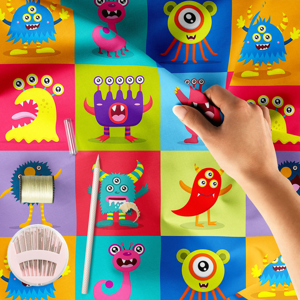 Kids Monster D1 Sofa Fabric by Metre | Upholstery For Sofa, Curtains & Cushions-Sofa Fabrics-SOF_FB-IC 5008276 IC 5008276, Animals, Animated Cartoons, Art and Paintings, Baby, Birthday, Caricature, Cartoons, Children, Digital, Digital Art, Festivals and Occasions, Festive, Graphic, Illustrations, Kids, Patterns, Signs, Signs and Symbols, monster, d1, sofa, fabric, by, metre, upholstery, for, curtains, cushions, alien, animal, anniversary, shower, background, card, invitation, party, boy, cartoon, celebratio