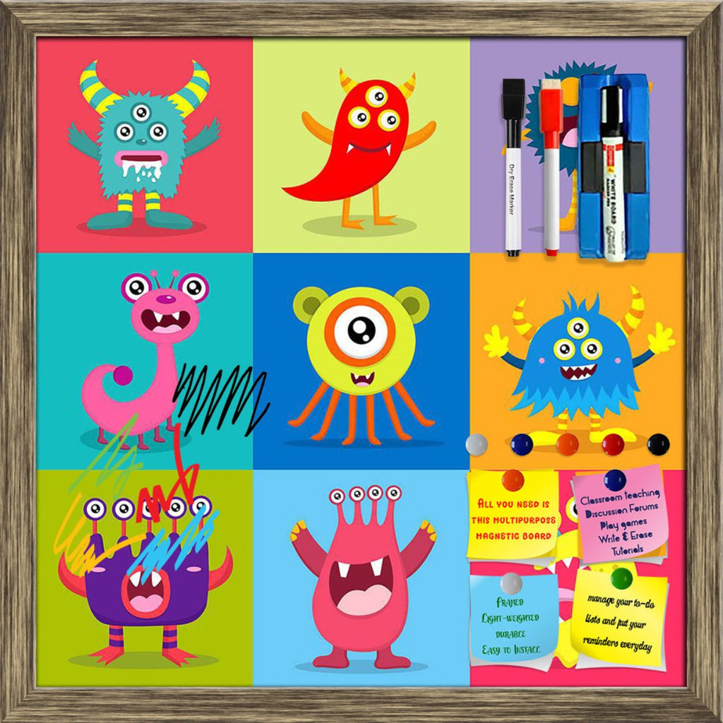 Kids Monster D1 Framed Magnetic Dry Erase Board | Combo with Magnet Buttons & Markers-Magnetic Boards Framed-MGB_FR-IC 5008276 IC 5008276, Animals, Animated Cartoons, Art and Paintings, Baby, Birthday, Caricature, Cartoons, Children, Digital, Digital Art, Festivals and Occasions, Festive, Graphic, Illustrations, Kids, Patterns, Signs, Signs and Symbols, monster, d1, framed, magnetic, dry, erase, board, printed, whiteboard, with, 4, magnets, 2, markers, 1, duster, alien, animal, anniversary, shower, backgrou