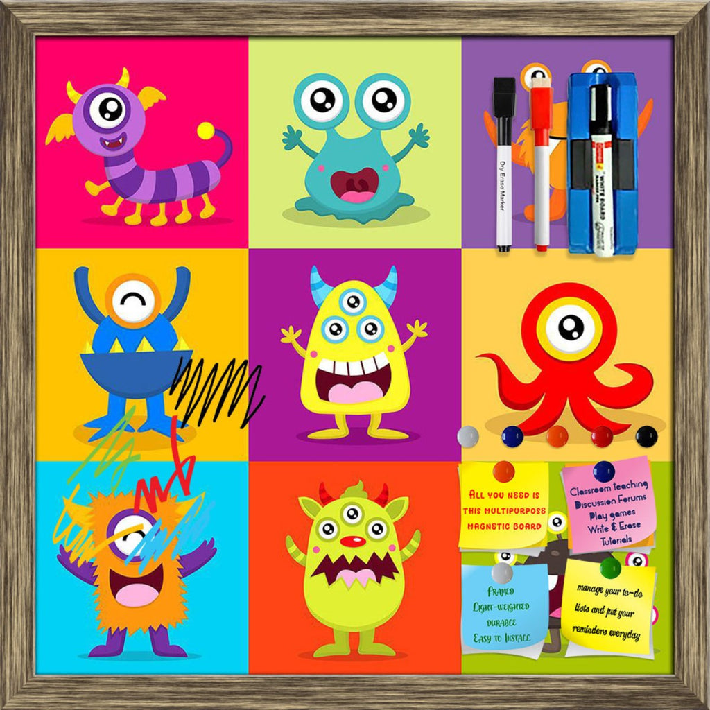 Kids Monster D3 Framed Magnetic Dry Erase Board | Combo with Magnet Buttons & Markers-Magnetic Boards Framed-MGB_FR-IC 5008278 IC 5008278, Animals, Animated Cartoons, Art and Paintings, Baby, Birthday, Caricature, Cartoons, Children, Digital, Digital Art, Festivals and Occasions, Festive, Graphic, Illustrations, Kids, Patterns, Signs, Signs and Symbols, monster, d3, framed, magnetic, dry, erase, board, printed, whiteboard, with, 4, magnets, 2, markers, 1, duster, alien, animal, anniversary, shower, backgrou