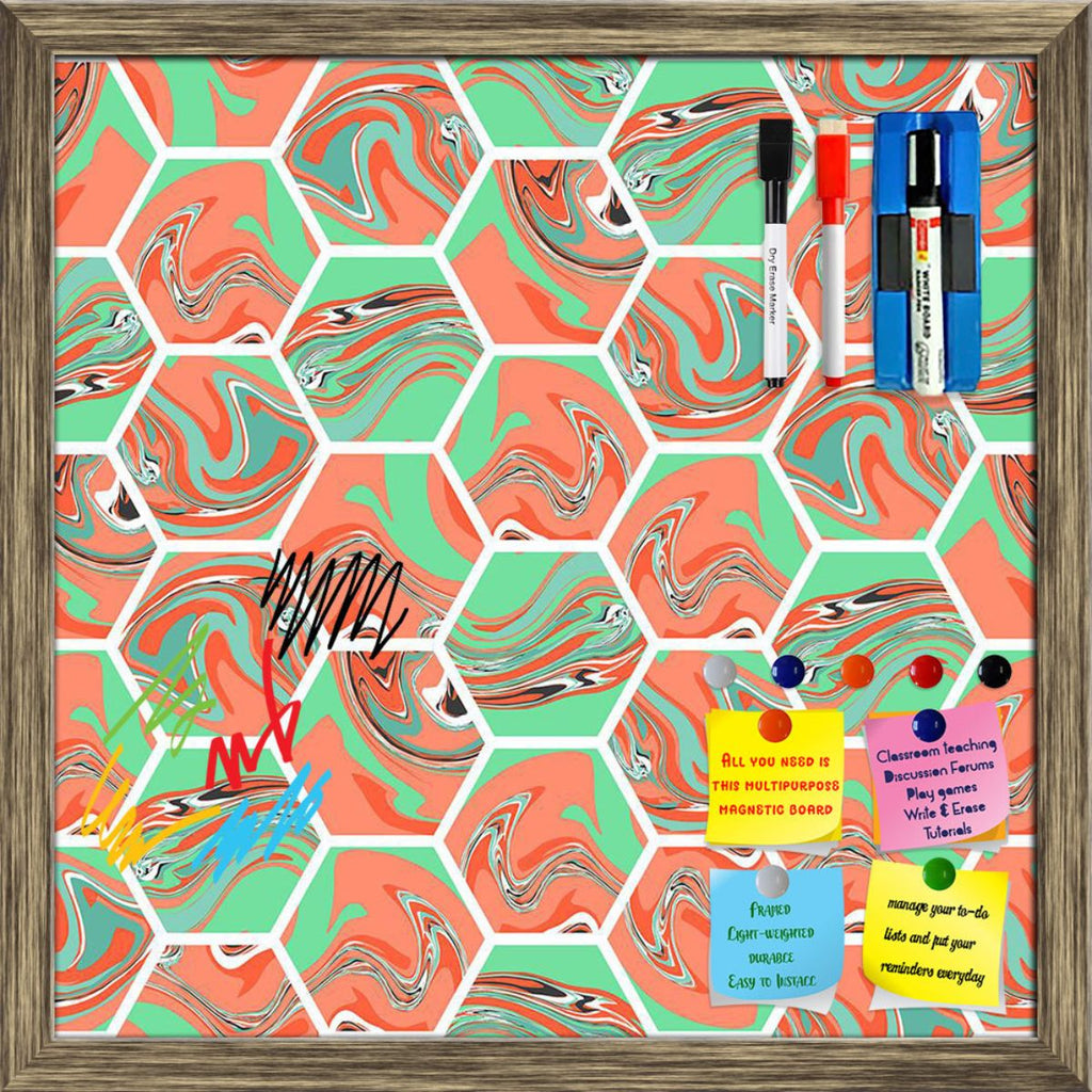 Geometric Hexagon Pattern Framed Magnetic Dry Erase Board | Combo with Magnet Buttons & Markers-Magnetic Boards Framed-MGB_FR-IC 5008284 IC 5008284, Abstract Expressionism, Abstracts, Ancient, Art and Paintings, Digital, Digital Art, Geometric, Geometric Abstraction, Graphic, Hexagon, Historical, Illustrations, Marble, Marble and Stone, Medieval, Modern Art, Patterns, Semi Abstract, Signs, Signs and Symbols, Vintage, pattern, framed, magnetic, dry, erase, board, printed, whiteboard, with, 4, magnets, 2, mar