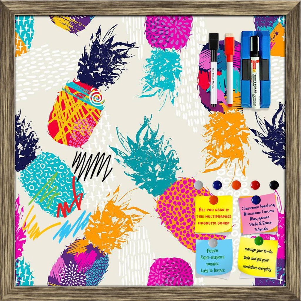 Retro Summer Fruit Pattern D2 Framed Magnetic Dry Erase Board | Combo with Magnet Buttons & Markers-Magnetic Boards Framed-MGB_FR-IC 5008297 IC 5008297, 80s, Ancient, Art and Paintings, Fashion, Fruit and Vegetable, Fruits, Hand Drawn, Historical, Holidays, Illustrations, Medieval, Modern Art, Patterns, Pop Art, Retro, Signs, Signs and Symbols, Symbols, Vintage, summer, fruit, pattern, d2, framed, magnetic, dry, erase, board, printed, whiteboard, with, 4, magnets, 2, markers, 1, duster, seamless, pineapple,
