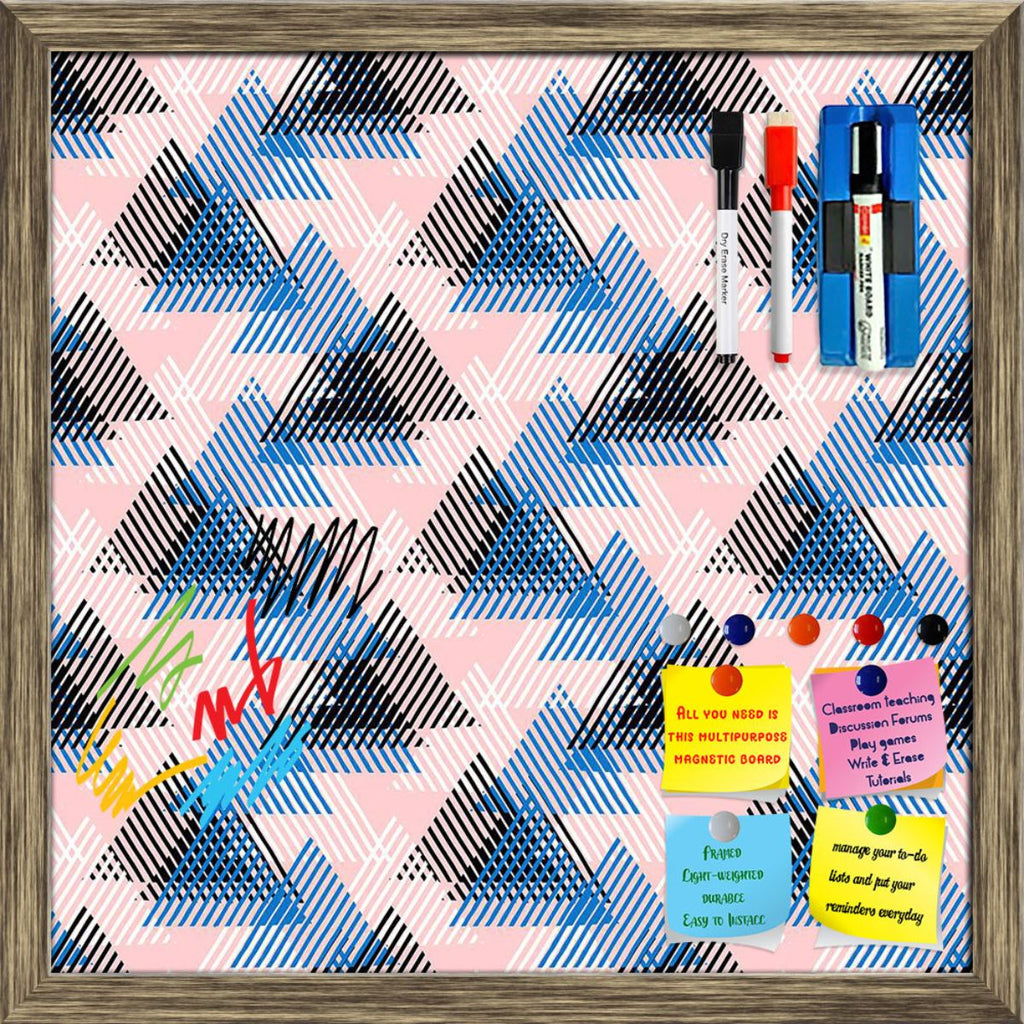Geometric 3D Triangles Pattern D3 Framed Magnetic Dry Erase Board | Combo with Magnet Buttons & Markers-Magnetic Boards Framed-MGB_FR-IC 5008305 IC 5008305, 90s, Abstract Expressionism, Abstracts, Arrows, Art and Paintings, Aztec, Black, Black and White, Chevron, Diamond, Digital, Digital Art, Eygptian, Fashion, Geometric, Geometric Abstraction, Graffiti, Graphic, Hipster, Illustrations, Modern Art, Patterns, Pop Art, Retro, Semi Abstract, Signs, Signs and Symbols, Stripes, Triangles, 3d, pattern, d3, frame
