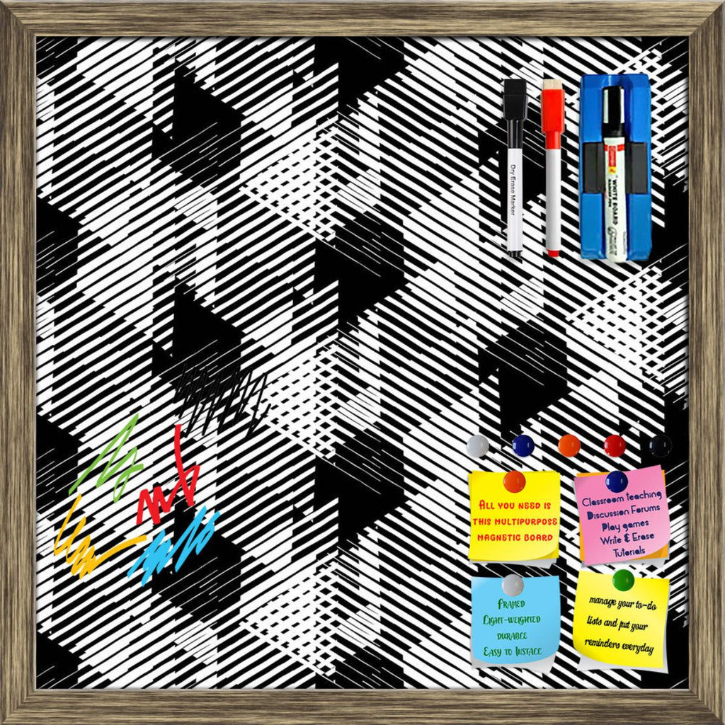 Geometric 3D Lines & Stripes Pattern D2 Framed Magnetic Dry Erase Board | Combo with Magnet Buttons & Markers-Magnetic Boards Framed-MGB_FR-IC 5008309 IC 5008309, 80s, Abstract Expressionism, Abstracts, Art and Paintings, Aztec, Black, Black and White, Chevron, Diamond, Digital, Digital Art, Eygptian, Fashion, Geometric, Geometric Abstraction, Graphic, Illustrations, Modern Art, Patterns, Semi Abstract, Signs, Signs and Symbols, Stripes, Triangles, White, 3d, lines, pattern, d2, framed, magnetic, dry, erase