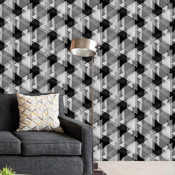 3D Lines & Stripes D3 Wallpaper Roll-Wallpapers Peel & Stick-WAL_PA-IC 5008309 IC 5008309, 80s, Abstract Expressionism, Abstracts, Art and Paintings, Aztec, Black, Black and White, Chevron, Diamond, Digital, Digital Art, Eygptian, Fashion, Geometric, Geometric Abstraction, Graphic, Illustrations, Modern Art, Patterns, Semi Abstract, Signs, Signs and Symbols, Stripes, Triangles, White, 3d, lines, d3, peel, stick, vinyl, wallpaper, roll, non-pvc, self-adhesive, eco-friendly, water-repellent, scratch-resistant