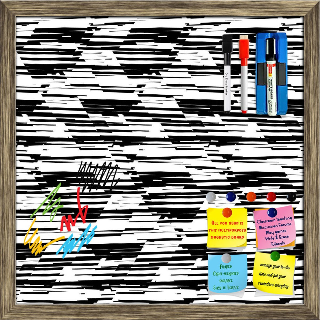 Black & White Monochrome Stripes Pattern Framed Magnetic Dry Erase Board | Combo with Magnet Buttons & Markers-Magnetic Boards Framed-MGB_FR-IC 5008310 IC 5008310, Abstract Expressionism, Abstracts, African, Art and Paintings, Aztec, Black, Black and White, Chevron, Diamond, Digital, Digital Art, Eygptian, Geometric, Geometric Abstraction, Graffiti, Graphic, Hand Drawn, Illustrations, Modern Art, Patterns, Pop Art, Semi Abstract, Signs, Signs and Symbols, Stripes, Triangles, White, monochrome, pattern, fram