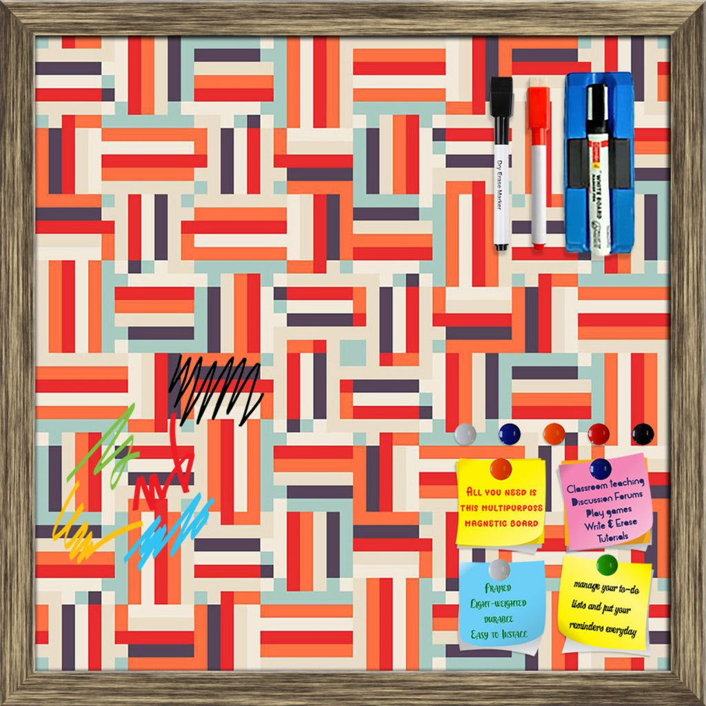 Abstract Geometric Pattern D19 Framed Magnetic Dry Erase Board | Combo with Magnet Buttons & Markers - Magnetic Boards Framed - ArtzFolio.com
