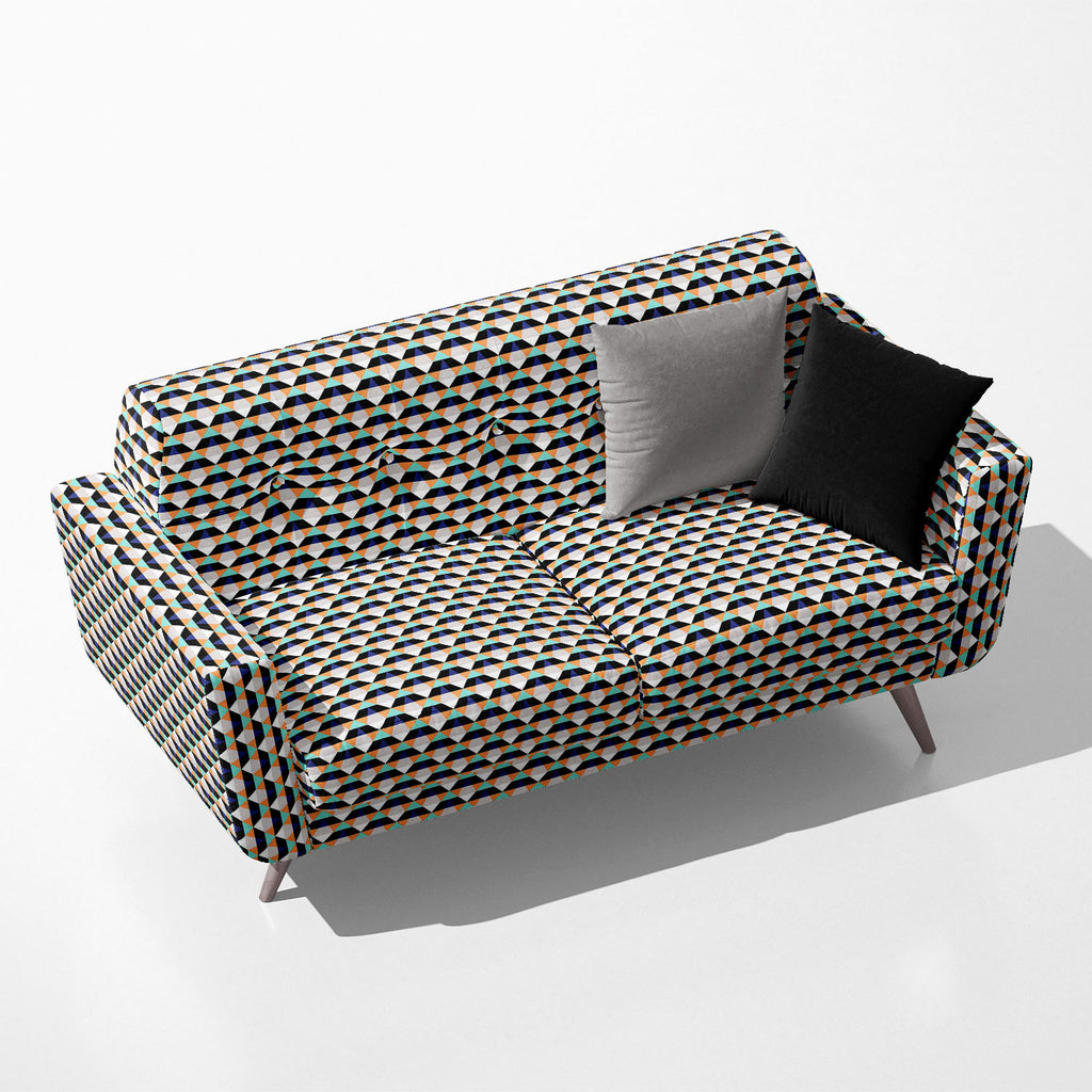 Abstract Geometric 3D Pattern D1 Sofa Fabric by Metre | Upholstery For Sofa, Curtains & Cushions - Sofa Fabrics - ArtzFolio.com