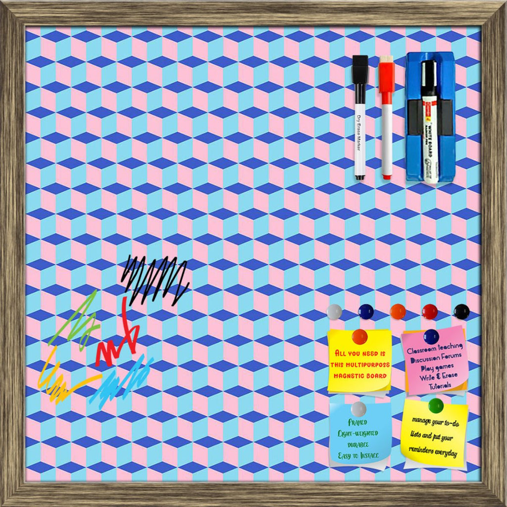 Geometric Cubes 3D Pattern D2 Framed Magnetic Dry Erase Board | Combo with Magnet Buttons & Markers-Magnetic Boards Framed-MGB_FR-IC 5008322 IC 5008322, Abstract Expressionism, Abstracts, African, Art and Paintings, Check, Digital, Digital Art, Fashion, Geometric, Geometric Abstraction, Graphic, Modern Art, Patterns, Plaid, Pop Art, Retro, Semi Abstract, Signs, Signs and Symbols, Stripes, cubes, 3d, pattern, d2, framed, magnetic, dry, erase, board, printed, whiteboard, with, 4, magnets, 2, markers, 1, duste