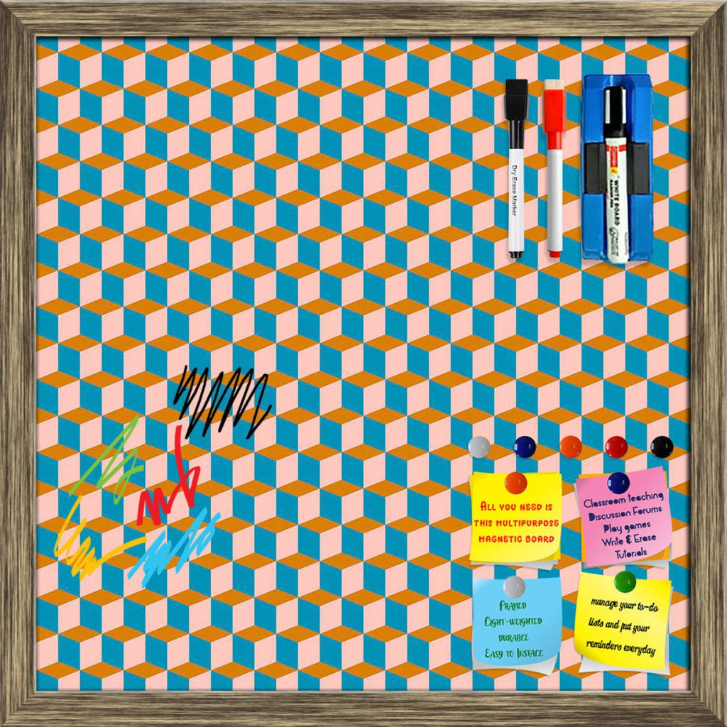 Geometric Cubes 3D Pattern D3 Framed Magnetic Dry Erase Board | Combo with Magnet Buttons & Markers-Magnetic Boards Framed-MGB_FR-IC 5008323 IC 5008323, Abstract Expressionism, Abstracts, African, Art and Paintings, Check, Digital, Digital Art, Fashion, Geometric, Geometric Abstraction, Graphic, Modern Art, Patterns, Plaid, Pop Art, Retro, Semi Abstract, Signs, Signs and Symbols, Stripes, cubes, 3d, pattern, d3, framed, magnetic, dry, erase, board, printed, whiteboard, with, 4, magnets, 2, markers, 1, duste