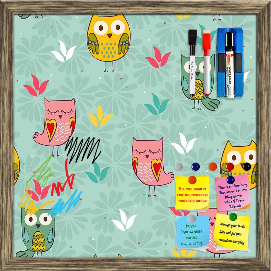 Floral & Owls Pattern D1 Framed Magnetic Dry Erase Board | Combo with Magnet Buttons & Markers-Magnetic Boards Framed-MGB_FR-IC 5008333 IC 5008333, Ancient, Animals, Animated Cartoons, Art and Paintings, Baby, Birds, Botanical, Caricature, Cartoons, Children, Digital, Digital Art, Drawing, Floral, Flowers, Graphic, Historical, Illustrations, Kids, Medieval, Modern Art, Nature, Patterns, Retro, Scenic, Signs, Signs and Symbols, Vintage, owls, pattern, d1, framed, magnetic, dry, erase, board, printed, whitebo