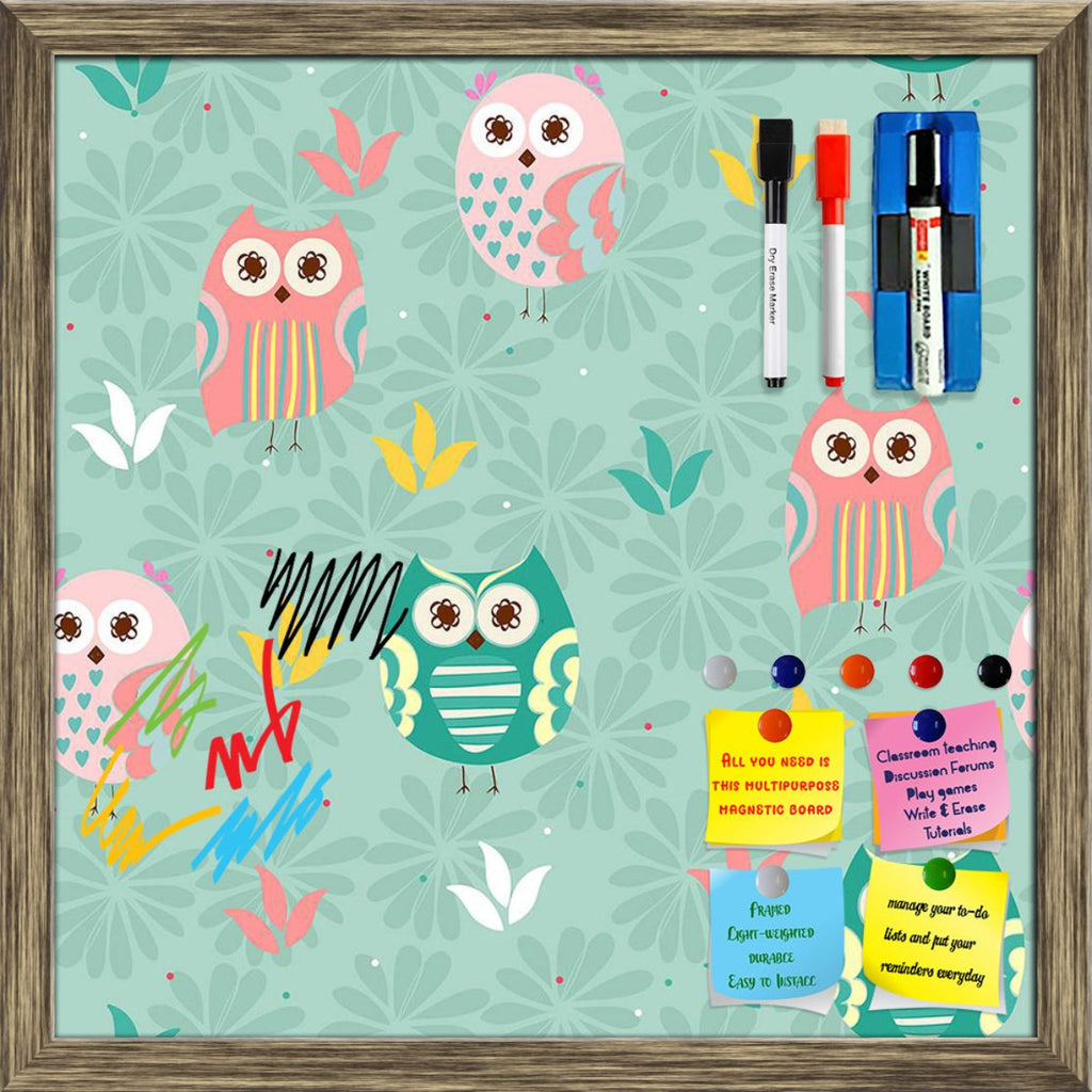 Floral & Owls Pattern D2 Framed Magnetic Dry Erase Board | Combo with Magnet Buttons & Markers-Magnetic Boards Framed-MGB_FR-IC 5008334 IC 5008334, Ancient, Animals, Animated Cartoons, Art and Paintings, Baby, Birds, Botanical, Caricature, Cartoons, Children, Digital, Digital Art, Drawing, Floral, Flowers, Graphic, Historical, Illustrations, Kids, Medieval, Modern Art, Nature, Patterns, Retro, Scenic, Signs, Signs and Symbols, Vintage, owls, pattern, d2, framed, magnetic, dry, erase, board, printed, whitebo