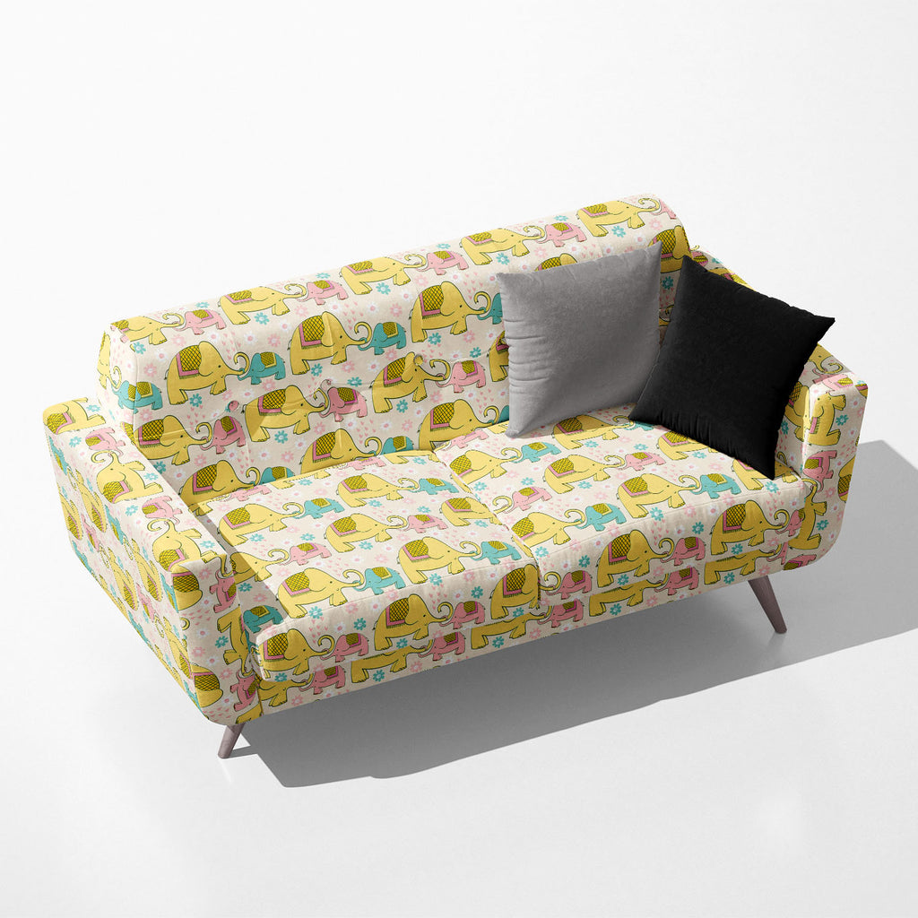 Hand Drawn Cartoon Elephant Pattern Sofa Fabric by Metre | Upholstery For Sofa, Curtains & Cushions-Sofa Fabrics-SOF_FB-IC 5008340 IC 5008340, Animals, Animated Cartoons, Art and Paintings, Baby, Botanical, Caricature, Cartoons, Children, Decorative, Digital, Digital Art, Drawing, Floral, Flowers, Graphic, Hand Drawn, Illustrations, Indian, Kids, Love, Modern Art, Nature, Patterns, Retro, Romance, Scenic, Signs, Signs and Symbols, Wildlife, hand, drawn, cartoon, elephant, pattern, sofa, fabric, by, metre, u