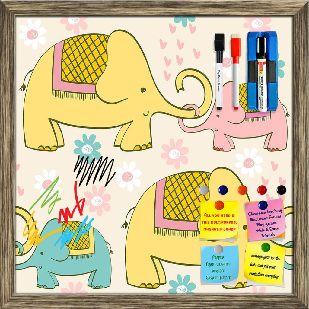 Hand Drawn Cartoon Elephant Pattern Framed Magnetic Dry Erase Board | Combo with Magnet Buttons & Markers-Magnetic Boards Framed-MGB_FR-IC 5008340 IC 5008340, Animals, Animated Cartoons, Art and Paintings, Baby, Botanical, Caricature, Cartoons, Children, Decorative, Digital, Digital Art, Drawing, Floral, Flowers, Graphic, Hand Drawn, Illustrations, Indian, Kids, Love, Modern Art, Nature, Patterns, Retro, Romance, Scenic, Signs, Signs and Symbols, Wildlife, hand, drawn, cartoon, elephant, pattern, framed, ma