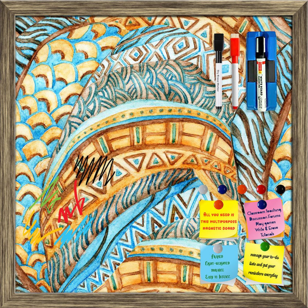 Watercolor Ethnic African Pattern Framed Magnetic Dry Erase Board | Combo with Magnet Buttons & Markers-Magnetic Boards Framed-MGB_FR-IC 5008347 IC 5008347, Abstract Expressionism, Abstracts, African, Ancient, Art and Paintings, Botanical, Culture, Decorative, Digital, Digital Art, Ethnic, Fashion, Festivals and Occasions, Festive, Floral, Flowers, Folk Art, Geometric, Geometric Abstraction, Graphic, Historical, Indian, Medieval, Nature, Patterns, Pets, Retro, Semi Abstract, Signs, Signs and Symbols, Tradit
