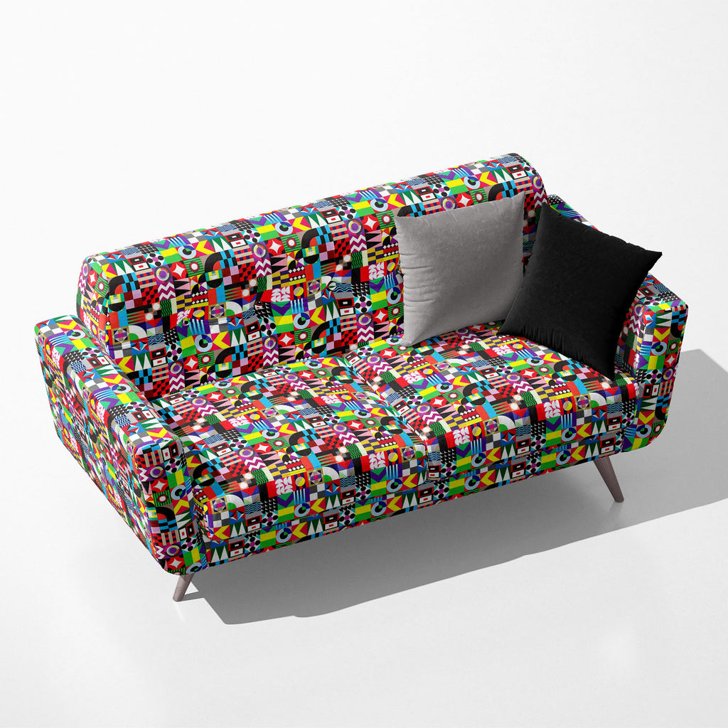 Geometric Mosaic Pattern D1 Sofa Fabric by Metre | Upholstery For Sofa, Curtains & Cushions-Sofa Fabrics-SOF_FB-IC 5008350 IC 5008350, Abstract Expressionism, Abstracts, Art and Paintings, Art Deco, Black, Black and White, Circle, Culture, Decorative, Diamond, Digital, Digital Art, Dots, Drawing, Ethnic, Fashion, Folk Art, Geometric, Geometric Abstraction, Graphic, Hipster, Illustrations, Modern Art, Nautical, Patterns, Pop Art, Retro, Semi Abstract, Signs, Signs and Symbols, Traditional, Tribal, World Cult
