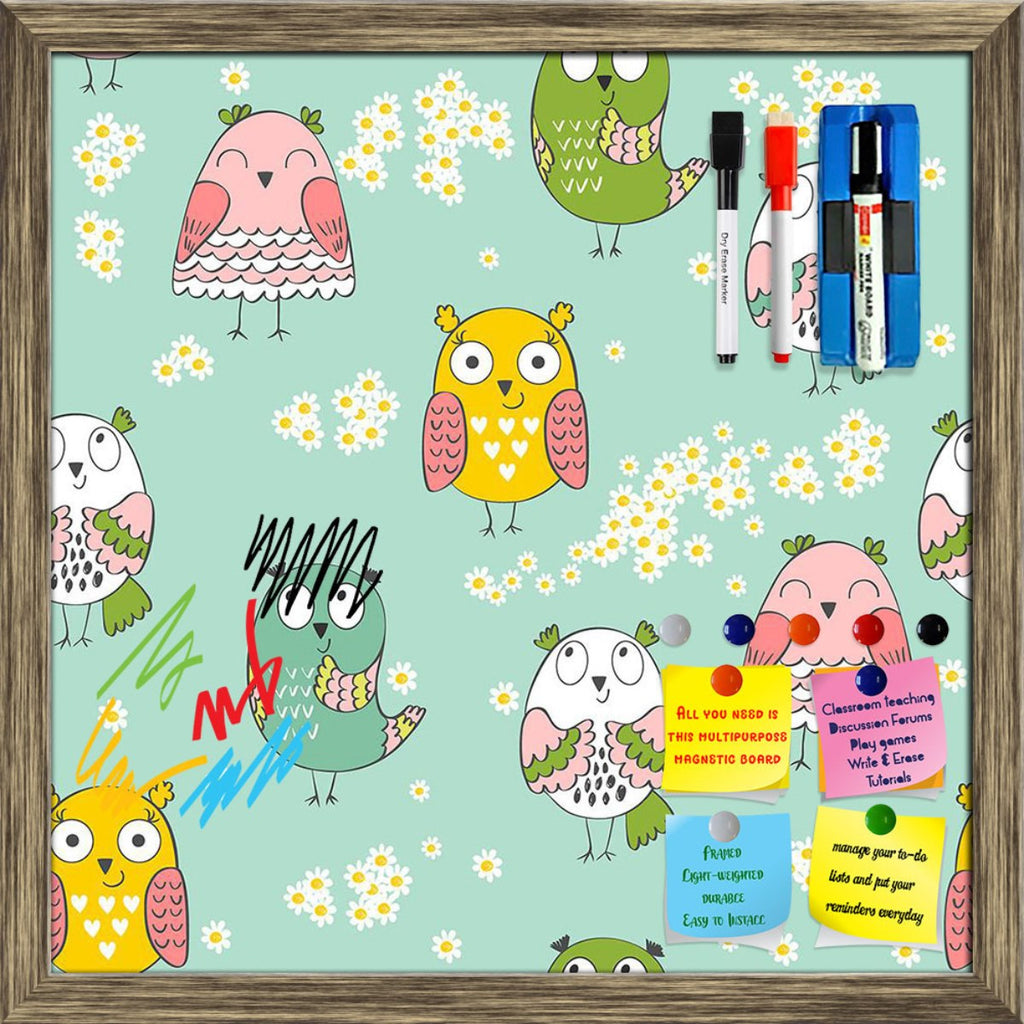 Owls & Flowers Pattern D1 Framed Magnetic Dry Erase Board | Combo with Magnet Buttons & Markers-Magnetic Boards Framed-MGB_FR-IC 5008353 IC 5008353, Ancient, Animals, Animated Cartoons, Art and Paintings, Baby, Birds, Botanical, Caricature, Cartoons, Children, Digital, Digital Art, Drawing, Floral, Flowers, Graphic, Historical, Illustrations, Kids, Medieval, Modern Art, Nature, Patterns, Retro, Scenic, Signs, Signs and Symbols, Vintage, owls, pattern, d1, framed, magnetic, dry, erase, board, printed, whiteb