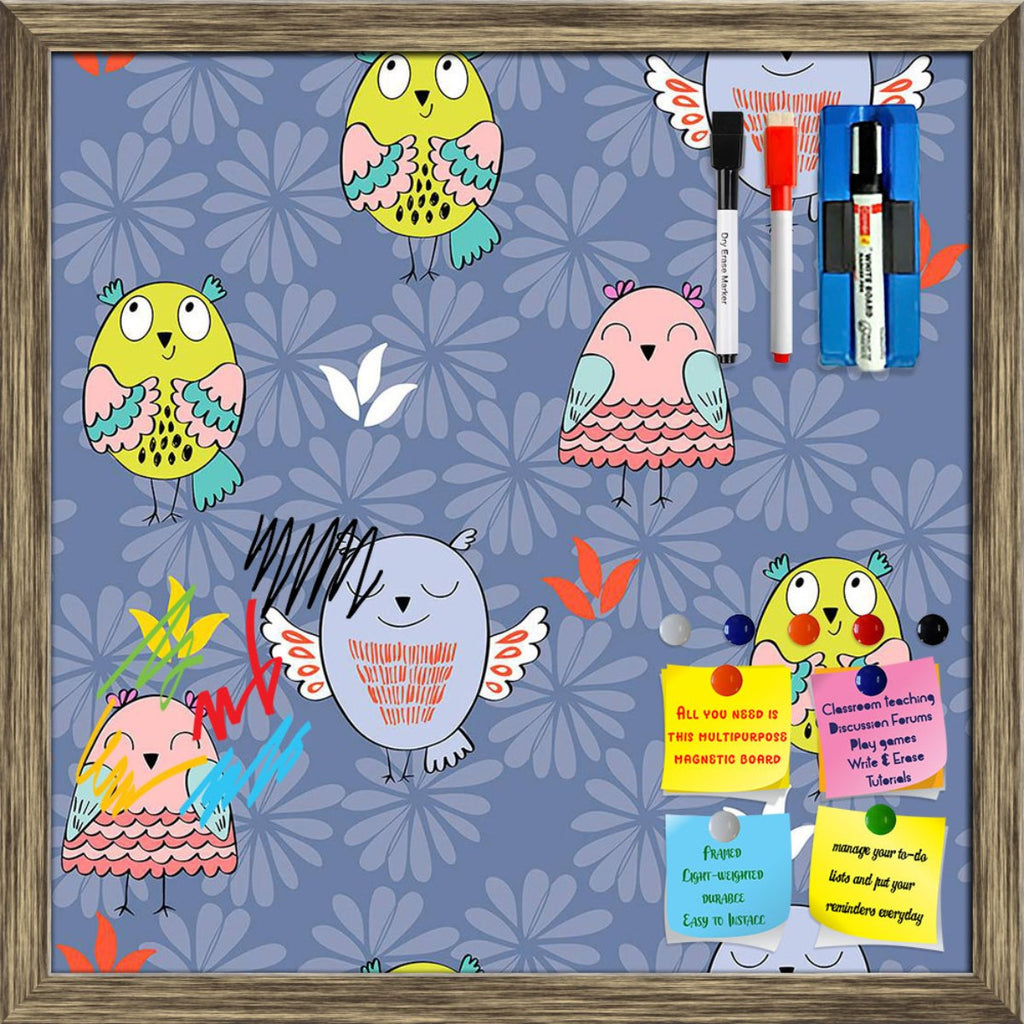 Owls & Flowers Pattern D2 Framed Magnetic Dry Erase Board | Combo with Magnet Buttons & Markers-Magnetic Boards Framed-MGB_FR-IC 5008354 IC 5008354, Ancient, Animals, Animated Cartoons, Art and Paintings, Baby, Birds, Botanical, Caricature, Cartoons, Children, Digital, Digital Art, Drawing, Floral, Flowers, Graphic, Historical, Illustrations, Kids, Medieval, Modern Art, Nature, Patterns, Retro, Scenic, Signs, Signs and Symbols, Vintage, owls, pattern, d2, framed, magnetic, dry, erase, board, printed, whiteb