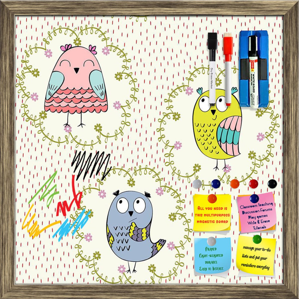 Cartoon Baby Owls Pattern Framed Magnetic Dry Erase Board | Combo with Magnet Buttons & Markers-Magnetic Boards Framed-MGB_FR-IC 5008355 IC 5008355, Ancient, Animals, Animated Cartoons, Art and Paintings, Baby, Birds, Botanical, Caricature, Cartoons, Children, Digital, Digital Art, Drawing, Floral, Flowers, Graphic, Historical, Illustrations, Kids, Medieval, Modern Art, Nature, Patterns, Retro, Scenic, Signs, Signs and Symbols, Vintage, cartoon, owls, pattern, framed, magnetic, dry, erase, board, printed, w