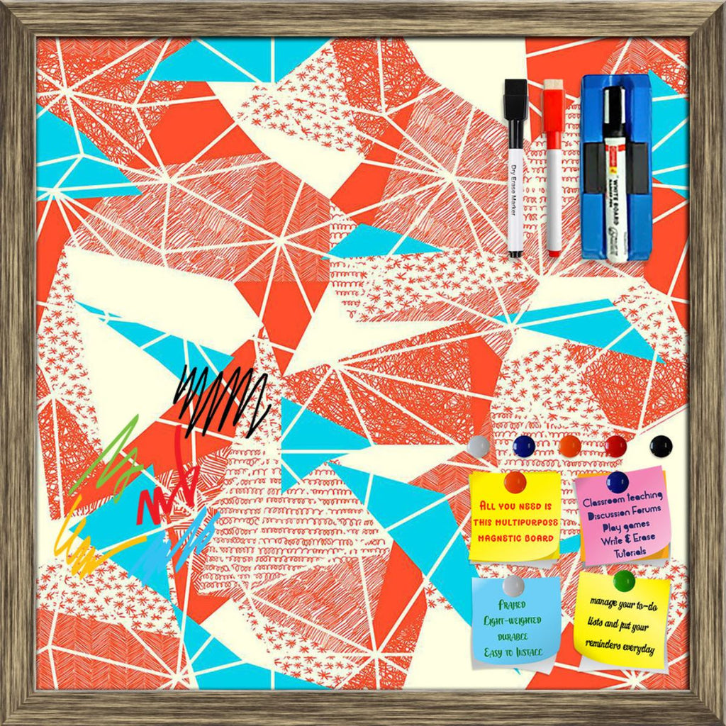 Pop Art Geometric Triangles Pattern D2 Framed Magnetic Dry Erase Board | Combo with Magnet Buttons & Markers-Magnetic Boards Framed-MGB_FR-IC 5008370 IC 5008370, Ancient, Art and Paintings, Geometric, Geometric Abstraction, Grid Art, Hipster, Historical, Illustrations, Medieval, Modern Art, Patterns, Retro, Signs, Signs and Symbols, Triangles, Vintage, pop, art, pattern, d2, framed, magnetic, dry, erase, board, printed, whiteboard, with, 4, magnets, 2, markers, 1, duster, background, colorful, creative, cya