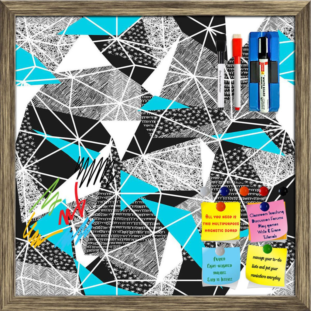 Pop Art Geometric Triangles Pattern D4 Framed Magnetic Dry Erase Board | Combo with Magnet Buttons & Markers-Magnetic Boards Framed-MGB_FR-IC 5008372 IC 5008372, Ancient, Art and Paintings, Geometric, Geometric Abstraction, Grid Art, Hipster, Historical, Illustrations, Medieval, Modern Art, Patterns, Retro, Signs, Signs and Symbols, Triangles, Vintage, pop, art, pattern, d4, framed, magnetic, dry, erase, board, printed, whiteboard, with, 4, magnets, 2, markers, 1, duster, background, colorful, cool, creativ
