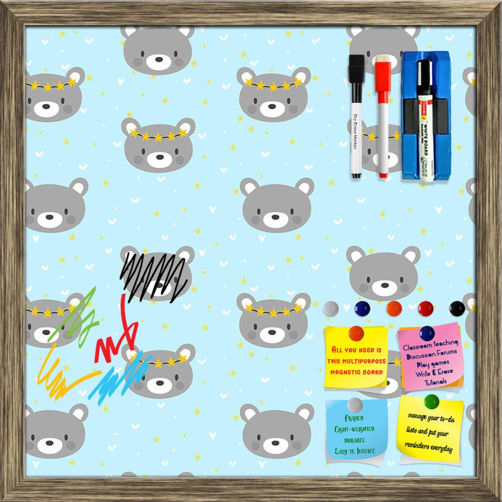 Funny Bears Pattern D1 Framed Magnetic Dry Erase Board | Combo with Magnet Buttons & Markers-Magnetic Boards Framed-MGB_FR-IC 5008375 IC 5008375, Abstract Expressionism, Abstracts, Animals, Animated Cartoons, Art and Paintings, Baby, Birthday, Caricature, Cartoons, Children, Decorative, Digital, Digital Art, Drawing, Family, Graphic, Hearts, Illustrations, Kids, Love, Patterns, Pets, Romance, Semi Abstract, Signs, Signs and Symbols, Sketches, funny, bears, pattern, d1, framed, magnetic, dry, erase, board, p
