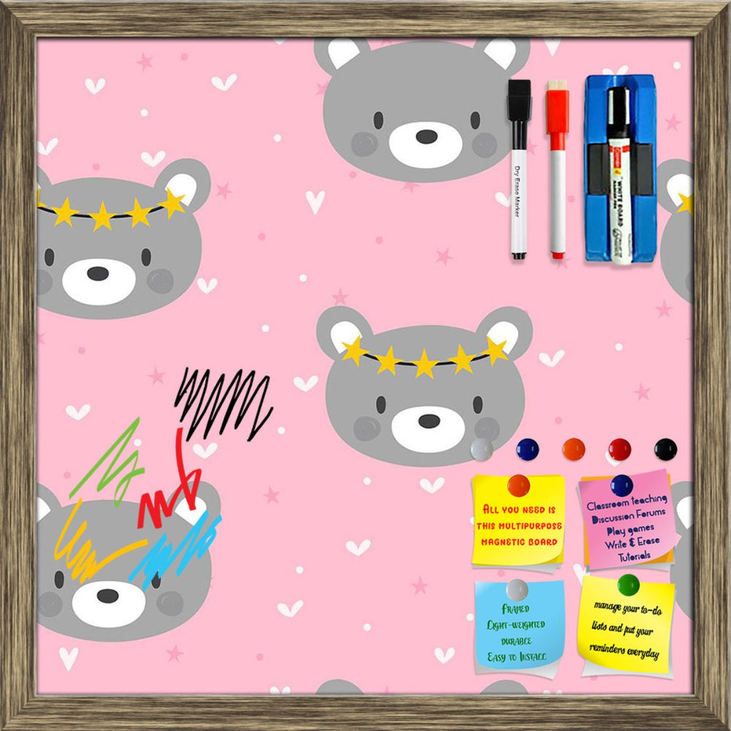 Funny Bears Pattern D2 Framed Magnetic Dry Erase Board | Combo with Magnet Buttons & Markers-Magnetic Boards Framed-MGB_FR-IC 5008376 IC 5008376, Abstract Expressionism, Abstracts, Animals, Animated Cartoons, Art and Paintings, Baby, Birthday, Caricature, Cartoons, Children, Decorative, Digital, Digital Art, Drawing, Family, Graphic, Hearts, Illustrations, Kids, Love, Patterns, Pets, Romance, Semi Abstract, Signs, Signs and Symbols, Sketches, funny, bears, pattern, d2, framed, magnetic, dry, erase, board, p