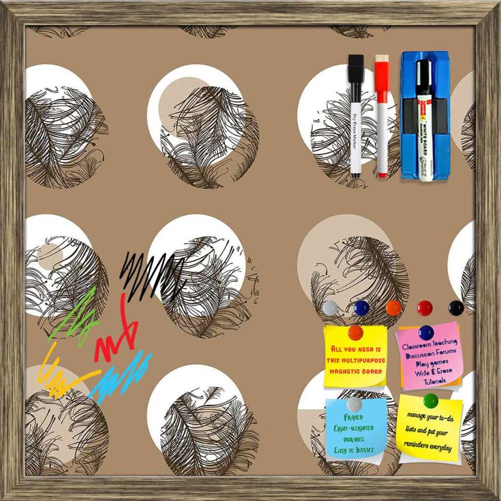 Abstract Circles Pattern Framed Magnetic Dry Erase Board | Combo with Magnet Buttons & Markers - Magnetic Boards Framed - ArtzFolio.com