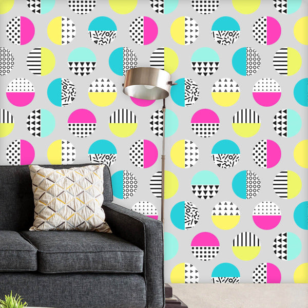 Geometric Circles D1 Wallpaper Roll-Wallpapers Peel & Stick-WAL_PA-IC 5008384 IC 5008384, 80s, Abstract Expressionism, Abstracts, Ancient, Black, Black and White, Circle, Digital, Digital Art, Education, Fashion, Geometric, Geometric Abstraction, Graphic, Hipster, Historical, Illustrations, Medieval, Modern Art, Patterns, Pop Art, Retro, Schools, Semi Abstract, Triangles, Universities, Vintage, White, circles, d1, peel, stick, vinyl, wallpaper, roll, non-pvc, self-adhesive, eco-friendly, water-repellent, sc
