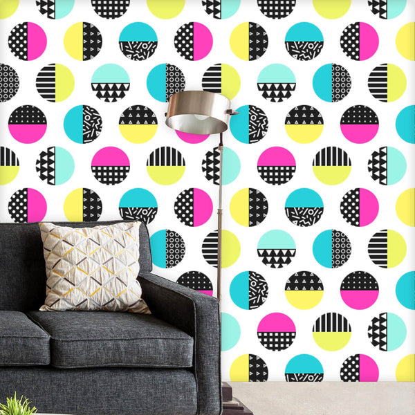 Geometric Circles D3 Wallpaper Roll-Wallpapers Peel & Stick-WAL_PA-IC 5008386 IC 5008386, 80s, Abstract Expressionism, Abstracts, Ancient, Black, Black and White, Circle, Digital, Digital Art, Education, Fashion, Geometric, Geometric Abstraction, Graphic, Hipster, Historical, Illustrations, Medieval, Modern Art, Patterns, Pop Art, Retro, Schools, Semi Abstract, Triangles, Universities, Vintage, White, circles, d3, peel, stick, vinyl, wallpaper, roll, non-pvc, self-adhesive, eco-friendly, water-repellent, sc
