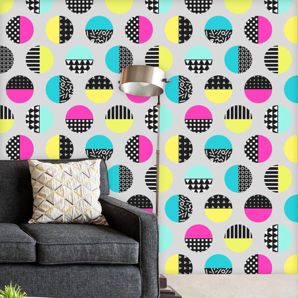 Geometric Circles D4 Wallpaper Roll-Wallpapers Peel & Stick-WAL_PA-IC 5008387 IC 5008387, 80s, Abstract Expressionism, Abstracts, Ancient, Black, Black and White, Circle, Digital, Digital Art, Education, Fashion, Geometric, Geometric Abstraction, Graphic, Hipster, Historical, Illustrations, Medieval, Modern Art, Patterns, Pop Art, Retro, Schools, Semi Abstract, Triangles, Universities, Vintage, White, circles, d4, peel, stick, vinyl, wallpaper, roll, non-pvc, self-adhesive, eco-friendly, water-repellent, sc