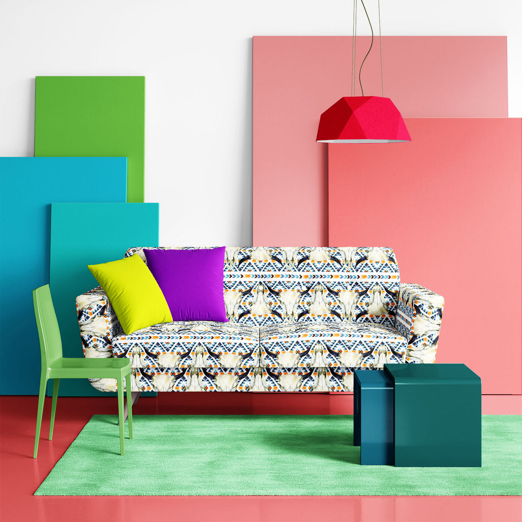 Buffalo Skull D1 Sofa Fabric by Metre | Upholstery For Sofa, Curtains & Cushions-Sofa Fabrics-SOF_FB-IC 5008390 IC 5008390, Abstract Expressionism, Abstracts, American, Ancient, Art and Paintings, Aztec, Culture, Decorative, Diamond, Digital, Digital Art, Ethnic, Fashion, Folk Art, Geometric, Geometric Abstraction, Graphic, Historical, Illustrations, Indian, Medieval, Mexican, Patterns, Semi Abstract, Signs, Signs and Symbols, Stripes, Traditional, Triangles, Tribal, Vintage, Watercolour, World Culture, buf