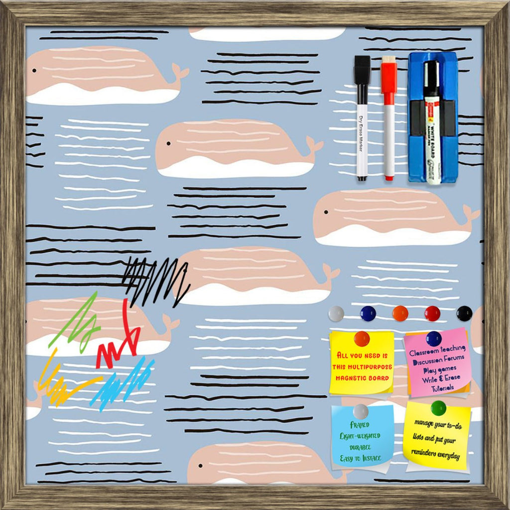 Whales & Marine Pattern Framed Magnetic Dry Erase Board | Combo with Magnet Buttons & Markers-Magnetic Boards Framed-MGB_FR-IC 5008394 IC 5008394, Animated Cartoons, Art and Paintings, Baby, Caricature, Cartoons, Children, Decorative, Drawing, Hand Drawn, Hearts, Illustrations, Kids, Love, Minimalism, Nautical, Patterns, Romance, Signs, Signs and Symbols, Symbols, Wildlife, whales, marine, pattern, framed, magnetic, dry, erase, board, printed, whiteboard, with, 4, magnets, 2, markers, 1, duster, art, backdr