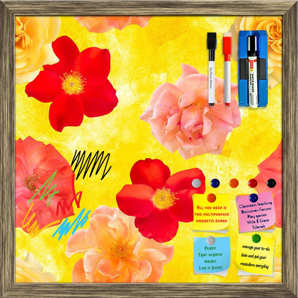 Floral Rose Pattern Framed Magnetic Dry Erase Board | Combo with Magnet Buttons & Markers-Magnetic Boards Framed-MGB_FR-IC 5008395 IC 5008395, Birthday, Botanical, Floral, Flowers, Nature, Patterns, Scenic, Watercolour, rose, pattern, framed, magnetic, dry, erase, board, printed, whiteboard, with, 4, magnets, 2, markers, 1, duster, aroma, background, beautiful, beauty, bloom, blossom, bright, brush, brushstroke, bud, color, colour, delicate, elegant, flower, fragile, fragrance, fresh, golden, grow, paint, p