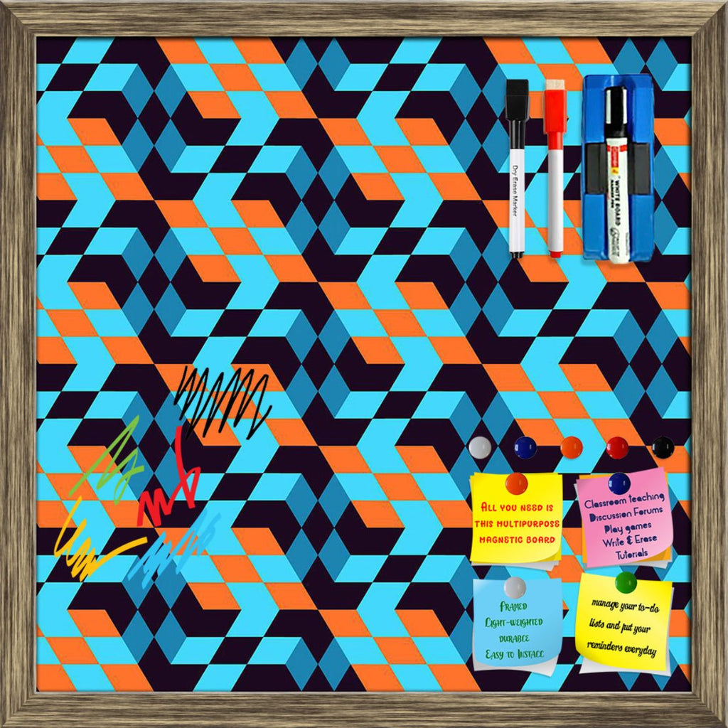 Geometric Mosaic Pattern D2 Framed Magnetic Dry Erase Board | Combo with Magnet Buttons & Markers-Magnetic Boards Framed-MGB_FR-IC 5008401 IC 5008401, Abstract Expressionism, Abstracts, Art and Paintings, Digital, Digital Art, Fantasy, Geometric, Geometric Abstraction, Graphic, Illustrations, Minimalism, Modern Art, Patterns, Pets, Retro, Semi Abstract, Signs, Signs and Symbols, mosaic, pattern, d2, framed, magnetic, dry, erase, board, printed, whiteboard, with, 4, magnets, 2, markers, 1, duster, abstract, 