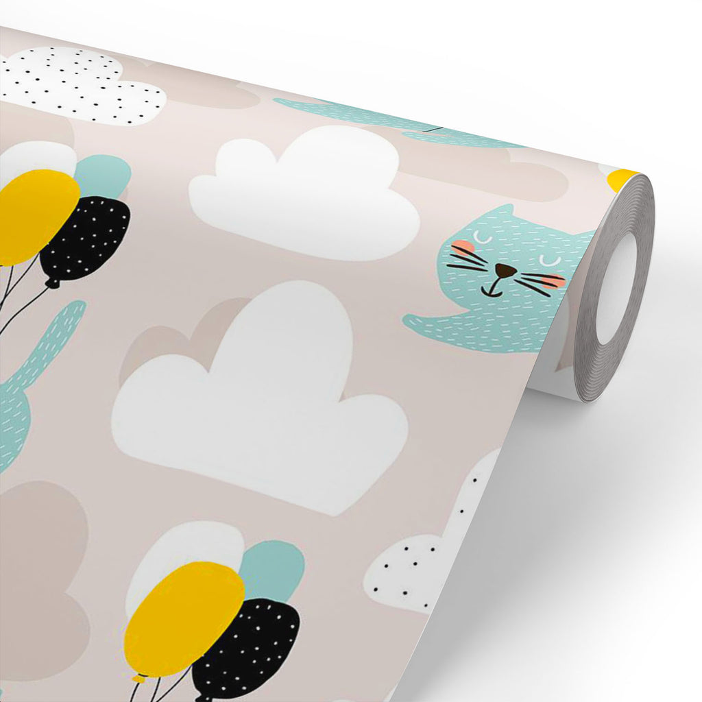 ArtzFolio Cats Flying With Balloon Pattern Wallpaper Roll | Easy to Install-Wallpapers Peel & Stick-AZ5008409WAL_RF_R-SP-Image Code 5008409 Vishnu Image Folio Pvt Ltd, IC 5008409, ArtzFolio, Wallpapers Peel & Stick, Digital Art, cats, flying, with, balloon, pattern, wallpaper, roll, easy, to, install, abstract, vinyl, self, adhesive, brick, for, walls, living, room, drawing, large, size, children, sticker, bedroom, pitaara, box, bathroom, textured, big, office, reception, amazonbasics, decorative, home, wat