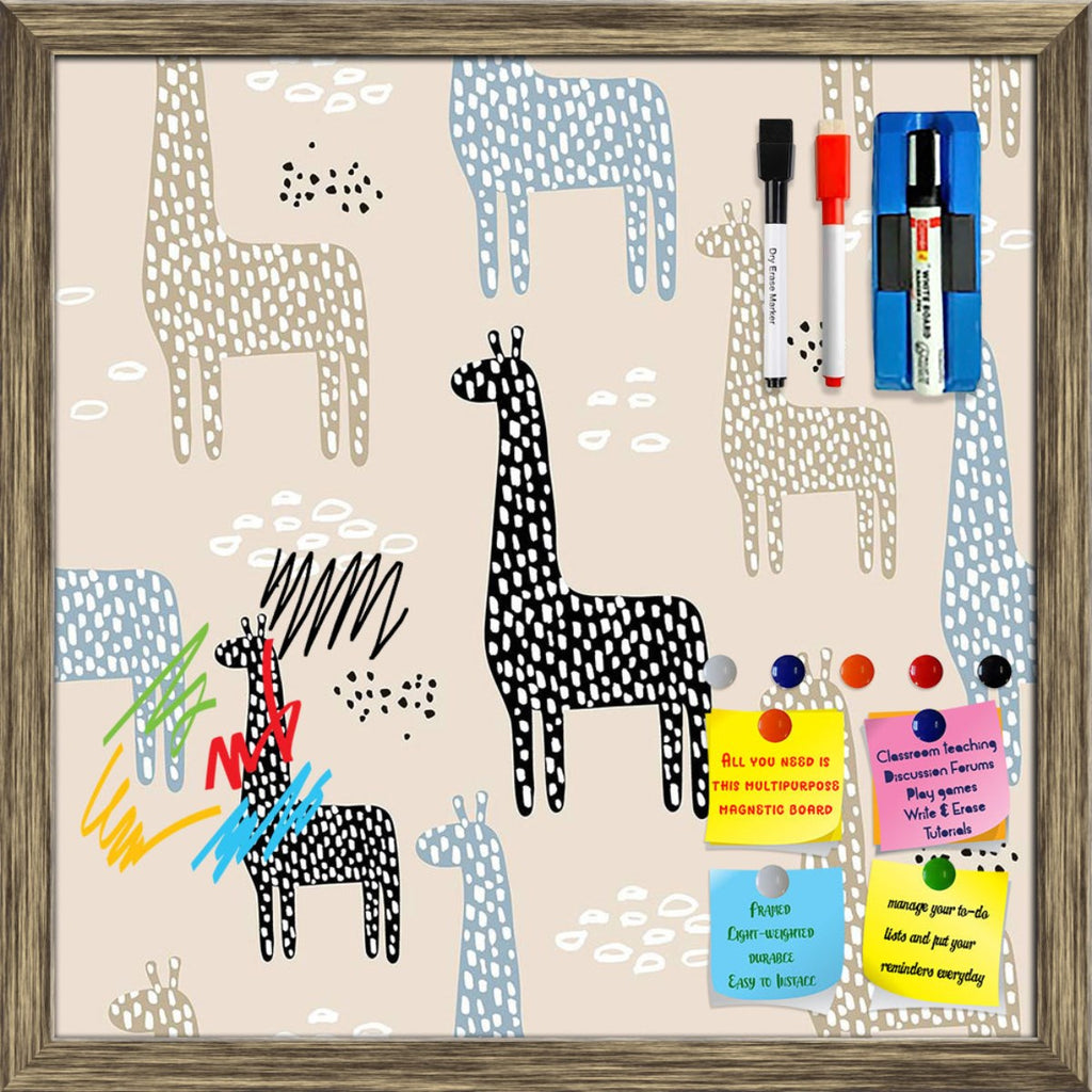 Kids Giraffe Pattern D2 Framed Magnetic Dry Erase Board | Combo with Magnet Buttons & Markers-Magnetic Boards Framed-MGB_FR-IC 5008412 IC 5008412, Abstract Expressionism, Abstracts, African, Animated Cartoons, Art and Paintings, Black, Black and White, Caricature, Cartoons, Decorative, Drawing, Hand Drawn, Illustrations, Minimalism, Patterns, Scandinavian, Semi Abstract, Signs, Signs and Symbols, White, kids, giraffe, pattern, d2, framed, magnetic, dry, erase, board, printed, whiteboard, with, 4, magnets, 2