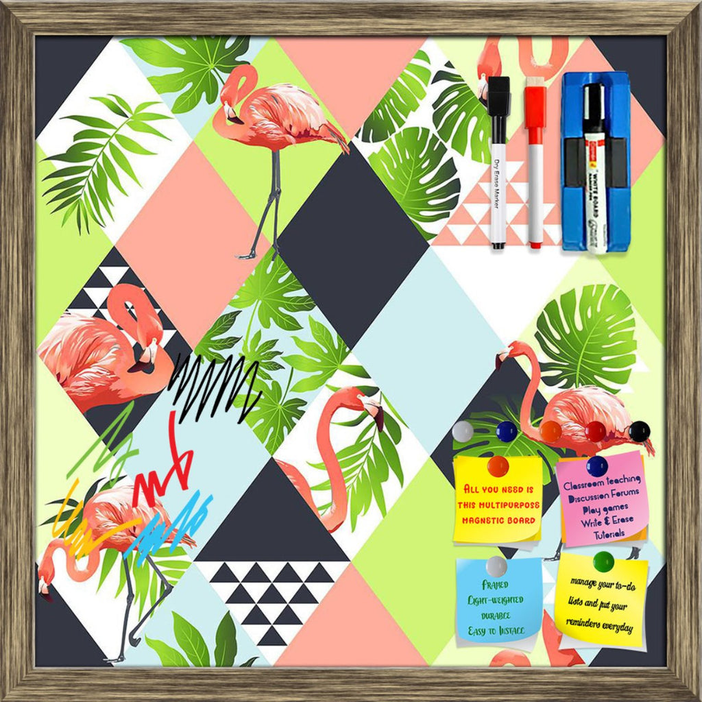 Floral Tropical & Flamingos Pattern Framed Magnetic Dry Erase Board | Combo with Magnet Buttons & Markers-Magnetic Boards Framed-MGB_FR-IC 5008415 IC 5008415, Abstract Expressionism, Abstracts, Automobiles, Birds, Black and White, Botanical, Cities, City Views, Collages, Decorative, Drawing, Floral, Flowers, Geometric, Geometric Abstraction, Hawaiian, Holidays, Illustrations, Nature, Patterns, Scenic, Semi Abstract, Signs, Signs and Symbols, Sports, Transportation, Travel, Triangles, Tropical, Vehicles, Whi
