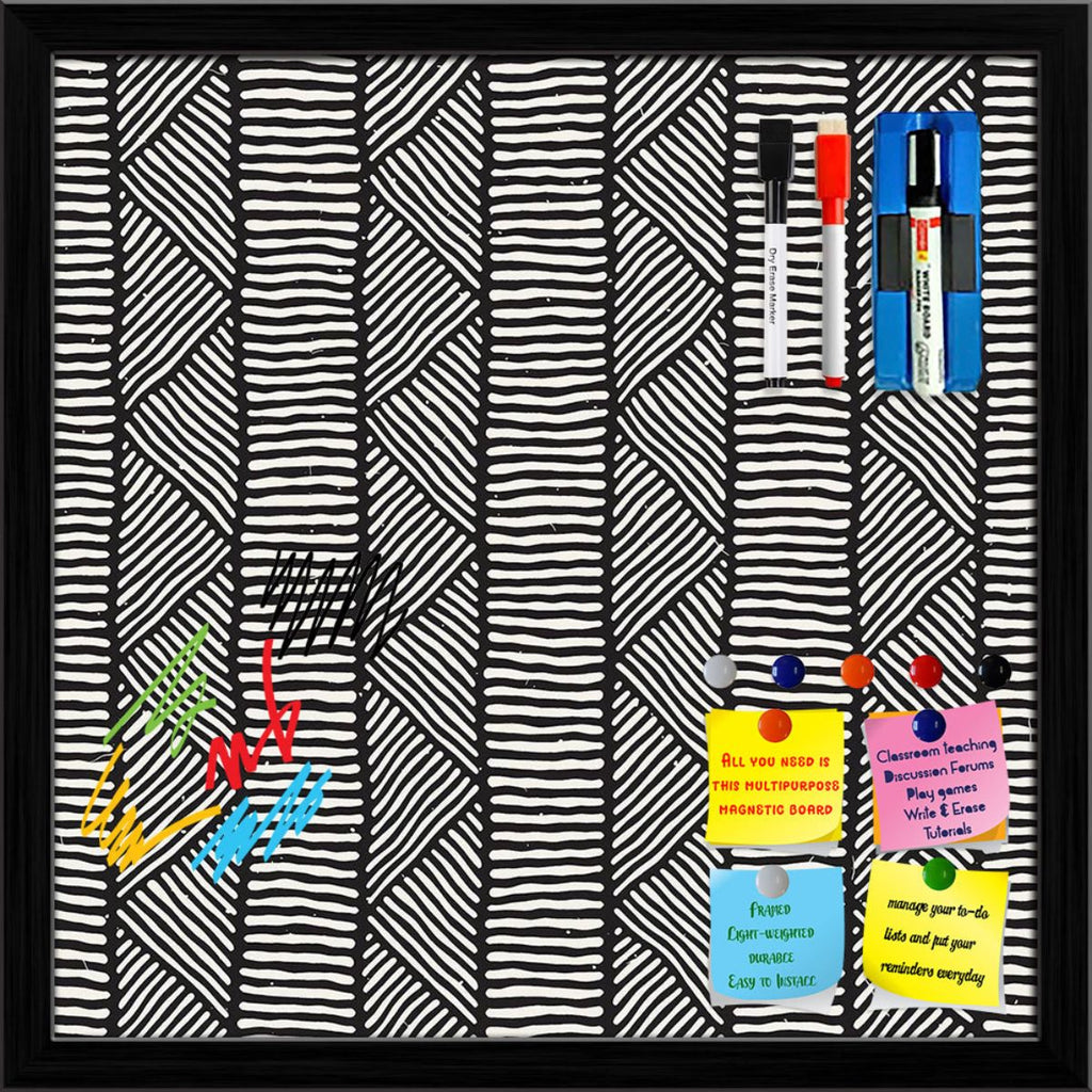Geometric Doodle Lines Pattern Framed Magnetic Dry Erase Board | Combo with Magnet Buttons & Markers-Magnetic Boards Framed-MGB_FR-IC 5008431 IC 5008431, Abstract Expressionism, Abstracts, Ancient, Black, Black and White, Culture, Digital, Digital Art, Drawing, Ethnic, Geometric, Geometric Abstraction, Graphic, Historical, Illustrations, Medieval, Modern Art, Patterns, Retro, Semi Abstract, Signs, Signs and Symbols, Sketches, Stripes, Traditional, Tribal, Vintage, White, World Culture, doodle, lines, patter