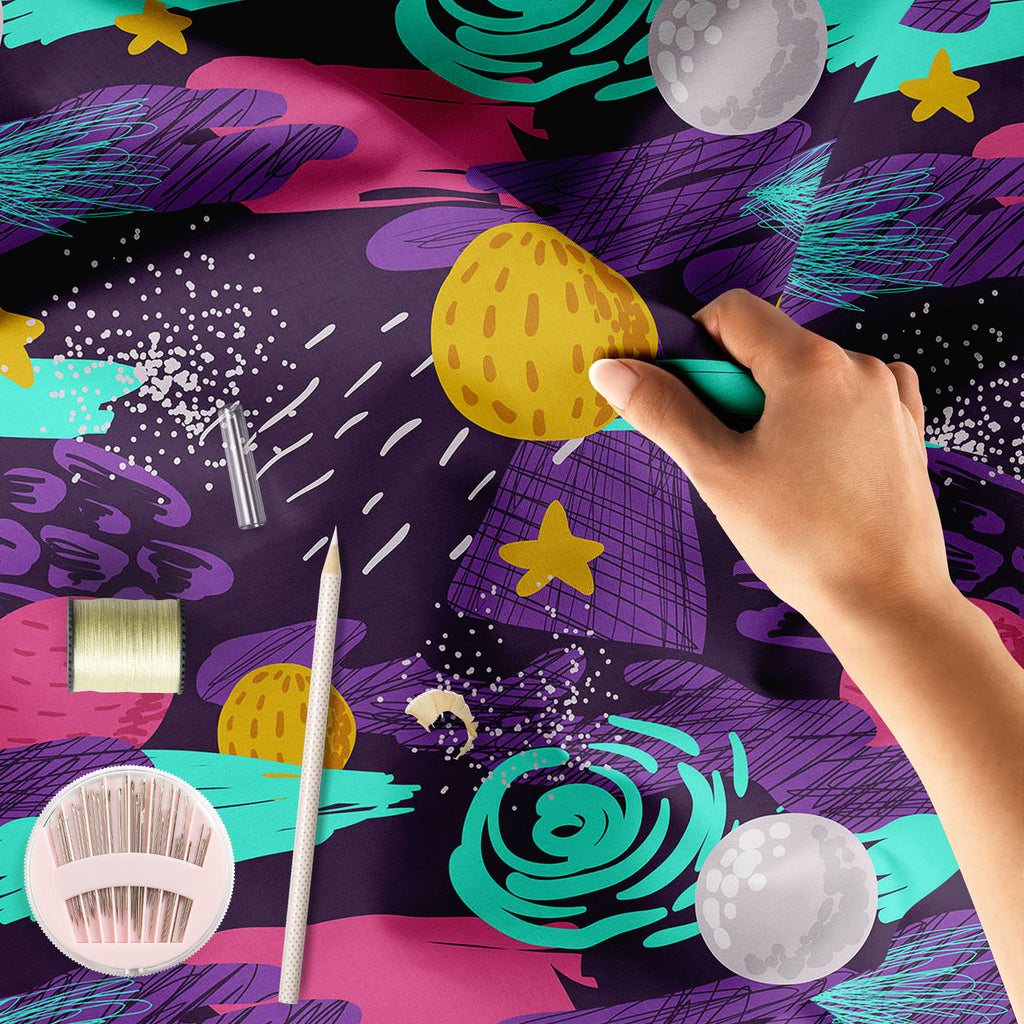 Cosmic Space Doodle Sofa Fabric by Metre | Upholstery For Sofa, Curtains & Cushions-Sofa Fabrics-SOF_FB-IC 5008433 IC 5008433, Abstract Expressionism, Abstracts, Ancient, Art and Paintings, Astronomy, Automobiles, Baby, Children, Cosmology, Digital, Digital Art, Drawing, Fantasy, Graphic, Hand Drawn, Historical, Illustrations, Kids, Medieval, Patterns, Retro, Science Fiction, Semi Abstract, Signs, Signs and Symbols, Space, Stars, Transportation, Travel, Vehicles, Vintage, cosmic, doodle, sofa, fabric, by, m