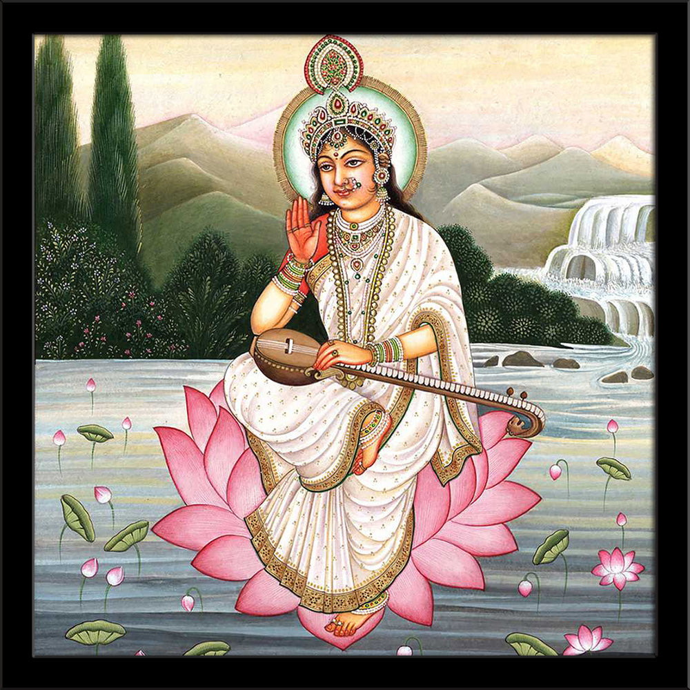 Goddess Saraswati Ji Painting Poster Frame-Regular Art Framed-REG_FR-IC 5008962 IC 5008962, Goddess Saraswati, Religion, Religious, Spiritual, goddess, saraswati, ji, painting, poster, frame, indian, god, artzfolio, wall decor for living room, wall frames for living room, frames for living room, wall art, canvas painting, wall frame, scenery, panting, paintings for living room, framed wall art, wall painting, scenery painting, framed wall painting, scenery for wall with frames, wall art for living room styl