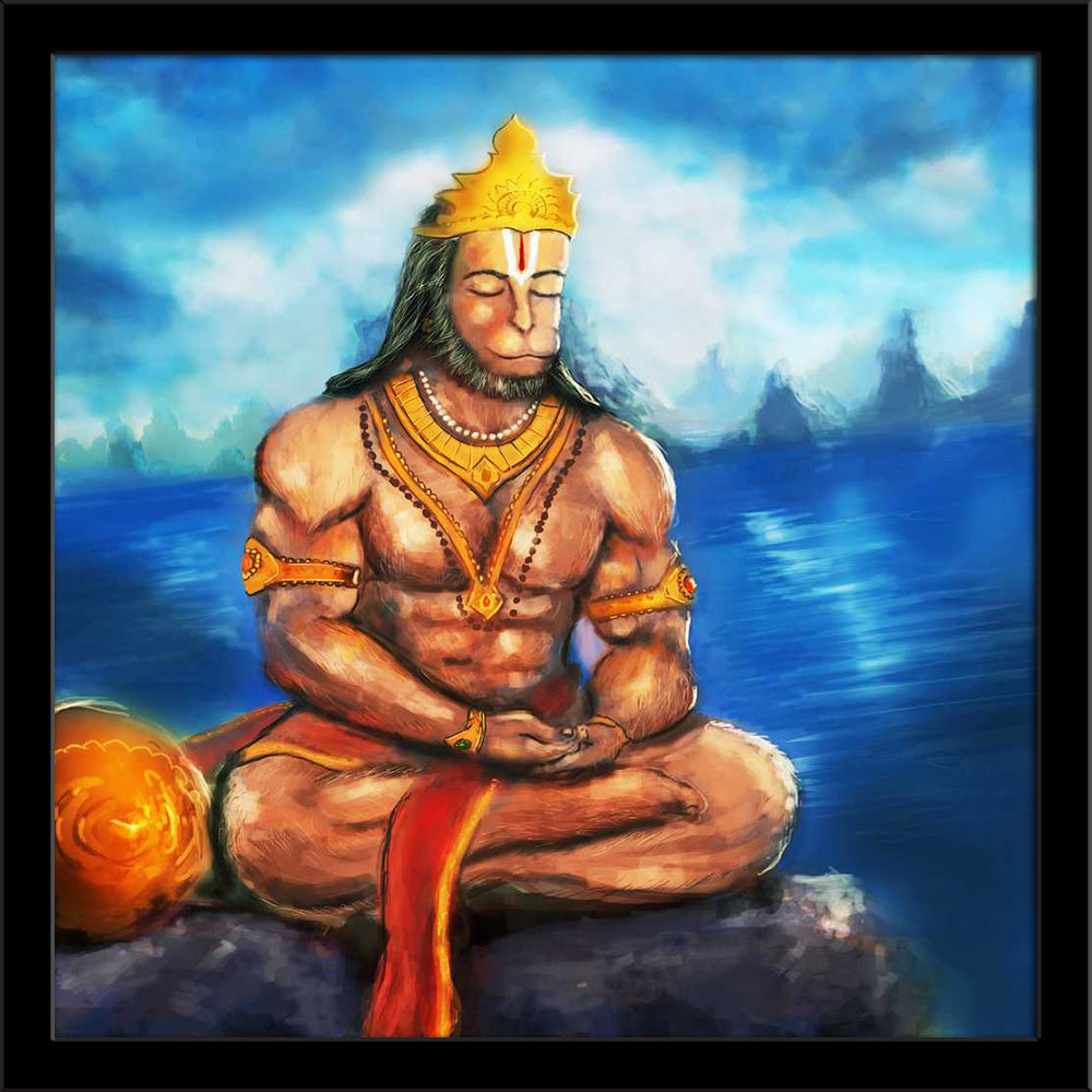 Meditating Lord Hanuman Painting Poster Frame-Regular Art Framed-REG_FR-IC 5008964 IC 5008964, God Hanuman, Hinduism, Religion, Religious, Spiritual, meditating, lord, hanuman, painting, poster, frame, indian, god, artzfolio, wall decor for living room, wall frames for living room, frames for living room, wall art, canvas painting, wall frame, scenery, panting, paintings for living room, framed wall art, wall painting, scenery painting, framed wall painting, scenery for wall with frames, wall art for living