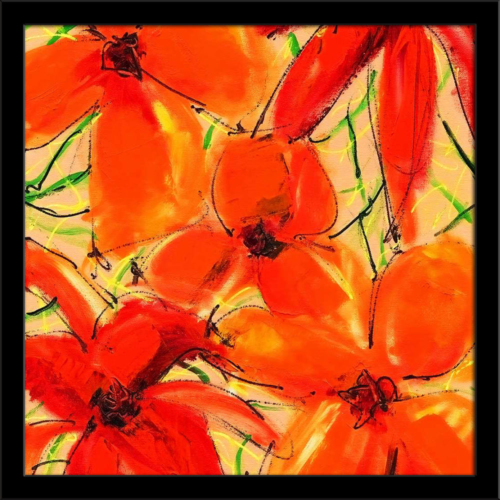 油絵アート（orange flower） ArtzFolio.com